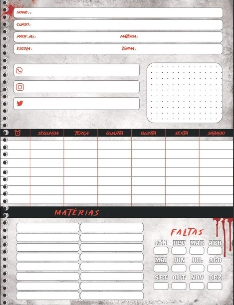 CADERNO 10X1 CAPA DURA HORROR